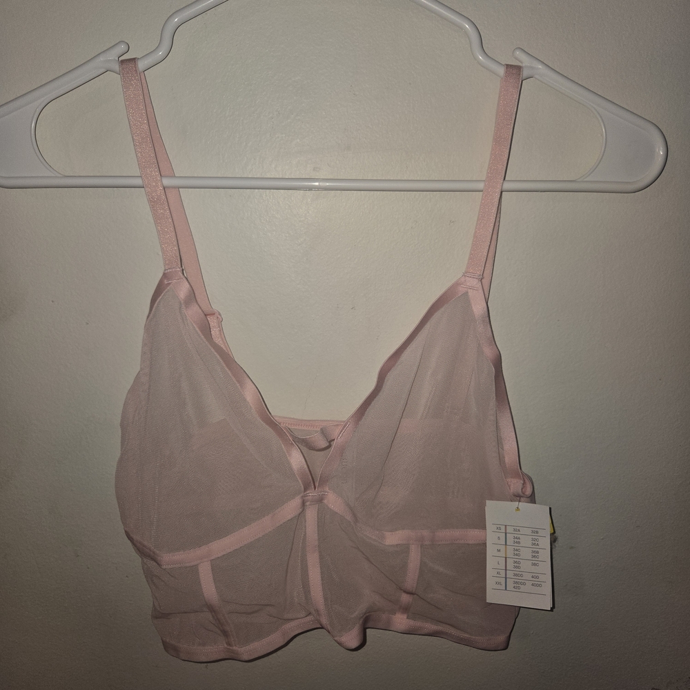 Auden Light Pink Sheer Bralette